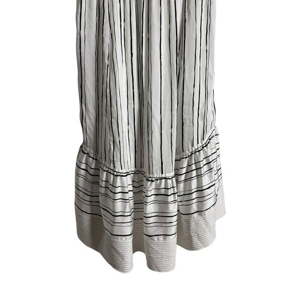 3.1 Phillip Lim High Low Painted White Striped Sleeveless V-Neck Midi Dress 2 - Picture 10 of 15